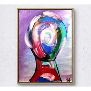 WS original human figure painting 14X11 canvas acrylic expressionism wall art